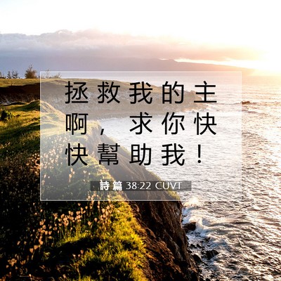 Picture 07 - 詩 篇 38:22 CUVT - 拯 救 我 的 主 啊 ， 求 你 快 快 幫 - Bible Verse Picture
