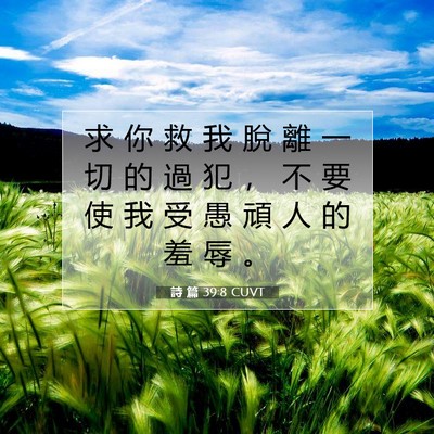 Picture 07 - 詩 篇 39:8 CUVT - 求 你 救 我 脫 離 一 切 的 過 犯 ， - Bible Verse Picture
