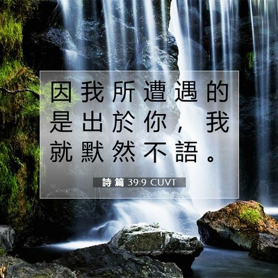 Picture 07 - 詩 篇 39:9 CUVT - 因 我 所 遭 遇 的 是 出 於 你 ， 我 - Bible Verse Picture