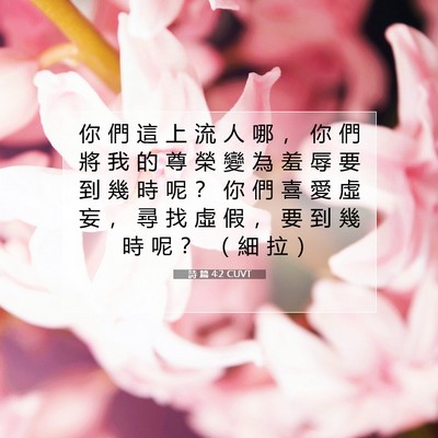 Picture 07 - 詩 篇 4:2 CUVT - 你 們 這 上 流 人 哪 ， 你 們 將 我 - Bible Verse Picture