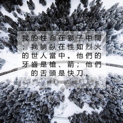 Picture 07 - 詩 篇 57:4 CUVT - 我 的 性 命 在 獅 子 中 間 ； 我 躺 - Bible Verse Picture