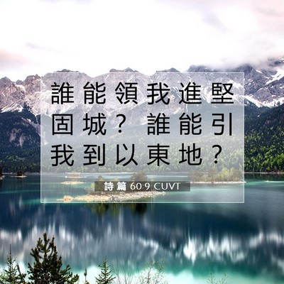 Picture 07 - 詩 篇 60:9 CUVT - 誰 能 領 我 進 堅 固 城 ？ 誰 能 引 - Bible Verse Picture