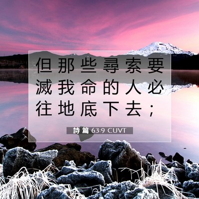 Picture 07 - 詩 篇 63:9 CUVT - 但 那 些 尋 索 要 滅 我 命 的 人 必 - Bible Verse Picture
