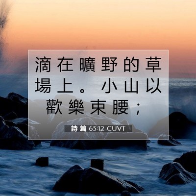Picture 07 - 詩 篇 65:12 CUVT - 滴 在 曠 野 的 草 場 上 。 小 山 以 - Bible Verse Picture