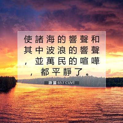 Picture 07 - 詩 篇 65:7 CUVT - 使 諸 海 的 響 聲 和 其 中 波 浪 的 - Bible Verse Picture