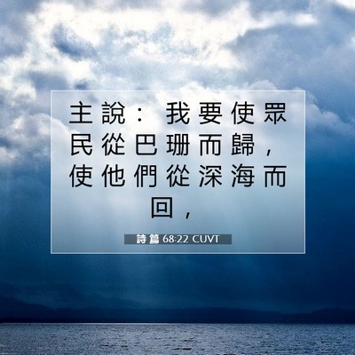 Picture 07 - 詩 篇 68:22 CUVT - 主 說 ： 我 要 使 眾 民 從 巴 珊 而 - Bible Verse Picture