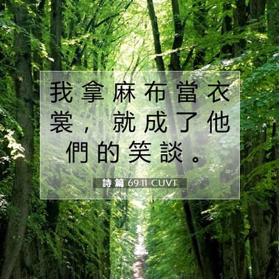Picture 07 - 詩 篇 69:11 CUVT - 我 拿 麻 布 當 衣 裳 ， 就 成 了 他 - Bible Verse Picture