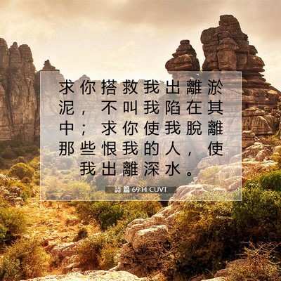 Picture 07 - 詩 篇 69:14 CUVT - 求 你 搭 救 我 出 離 淤 泥 ， 不 叫 - Bible Verse Picture