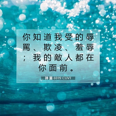 Picture 07 - 詩 篇 69:19 CUVT - 你 知 道 我 受 的 辱 罵 、 欺 凌 、 - Bible Verse Picture