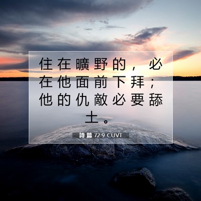 Picture 07 - 詩 篇 72:9 CUVT - 住 在 曠 野 的 ， 必 在 他 面 前 下 - Bible Verse Picture