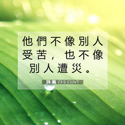 Picture 07 - 詩 篇 73:5 CUVT - 他 們 不 像 別 人 受 苦 ， 也 不 像 - Bible Verse Picture