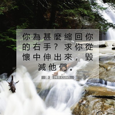 Picture 07 - 詩 篇 74:11 CUVT - 你 為 甚 麼 縮 回 你 的 右 手 ？ 求 - Bible Verse Picture