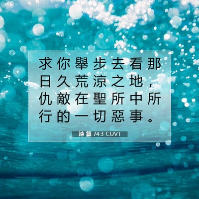 Picture 07 - 詩 篇 74:3 CUVT - 求 你 舉 步 去 看 那 日 久 荒 涼 之 - Bible Verse Picture