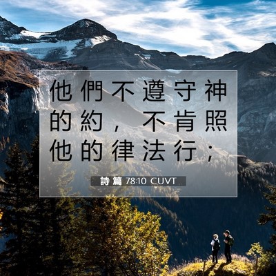 Picture 07 - 詩 篇 78:10 CUVT - 他 們 不 遵 守 神 的 約 ， 不 肯 照 - Bible Verse Picture