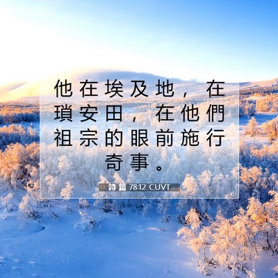 Picture 07 - 詩 篇 78:12 CUVT - 他 在 埃 及 地 ， 在 瑣 安 田 ， 在 - Bible Verse Picture