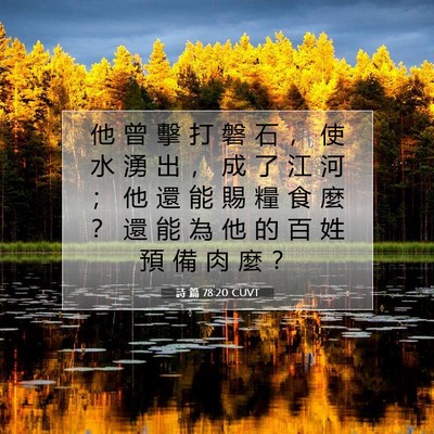 Picture 07 - 詩 篇 78:20 CUVT - 他 曾 擊 打 磐 石 ， 使 水 湧 出 ， - Bible Verse Picture
