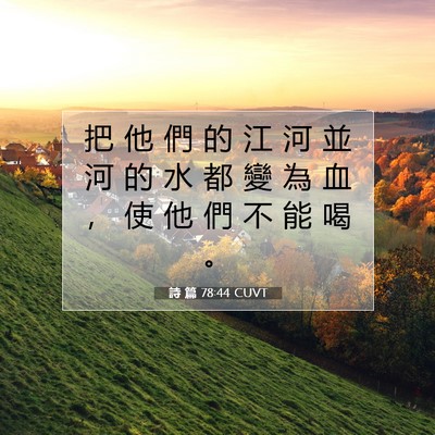 Picture 07 - 詩 篇 78:44 CUVT - 把 他 們 的 江 河 並 河 的 水 都 變 - Bible Verse Picture