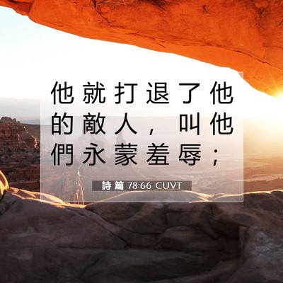 Picture 07 - 詩 篇 78:66 CUVT - 他 就 打 退 了 他 的 敵 人 ， 叫 他 - Bible Verse Picture