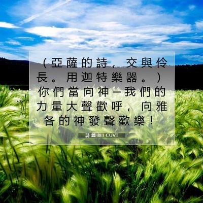 Picture 07 - 詩 篇 81:1 CUVT - （ 亞 薩 的 詩 ， 交 與 伶 長 。 用 - Bible Verse Picture