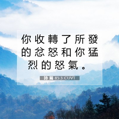 Picture 07 - 詩 篇 85:3 CUVT - 你 收 轉 了 所 發 的 忿 怒 和 你 猛 - Bible Verse Picture