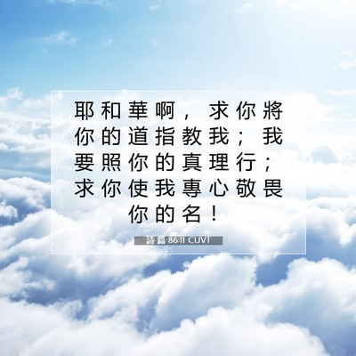 Picture 07 - 詩 篇 86:11 CUVT - 耶 和 華 啊 ， 求 你 將 你 的 道 指 - Bible Verse Picture