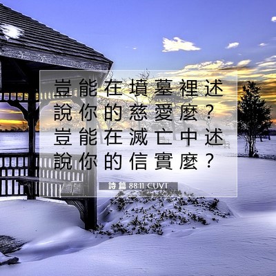 Picture 07 - 詩 篇 88:11 CUVT - 豈 能 在 墳 墓 裡 述 說 你 的 慈 愛 - Bible Verse Picture