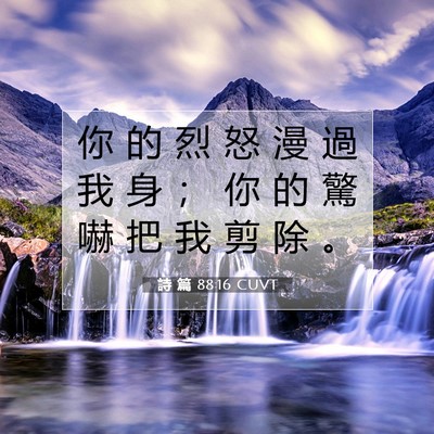 Picture 07 - 詩 篇 88:16 CUVT - 你 的 烈 怒 漫 過 我 身 ； 你 的 驚 - Bible Verse Picture