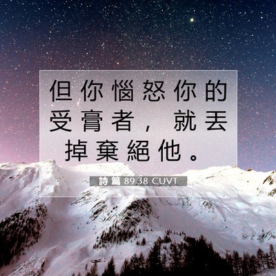 Picture 07 - 詩 篇 89:38 CUVT - 但 你 惱 怒 你 的 受 膏 者 ， 就 丟 - Bible Verse Picture