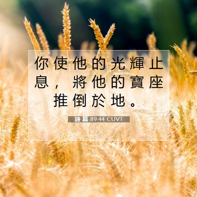 Picture 07 - 詩 篇 89:44 CUVT - 你 使 他 的 光 輝 止 息 ， 將 他 的 - Bible Verse Picture