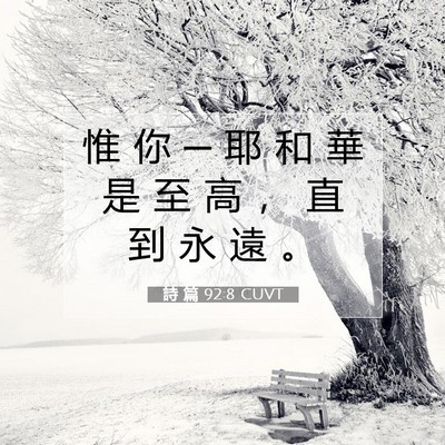 Picture 07 - 詩 篇 92:8 CUVT - 惟 你 ─ 耶 和 華 是 至 高 ， 直 到 - Bible Verse Picture