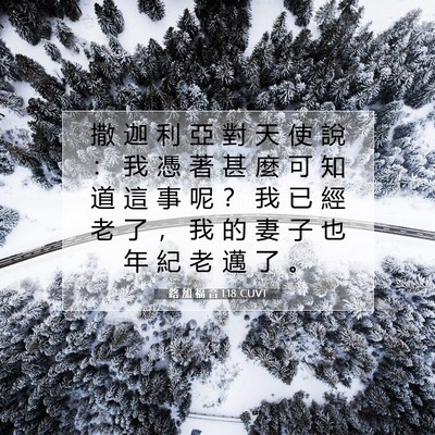 Picture 07 - 路 加 福 音 1:18 CUVT - 撒 迦 利 亞 對 天 使 說 ： 我 憑 著 - Bible Verse Picture