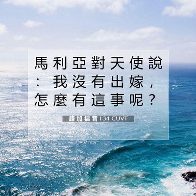 Picture 07 - 路 加 福 音 1:34 CUVT - 馬 利 亞 對 天 使 說 ： 我 沒 有 出 - Bible Verse Picture