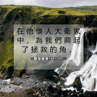 Picture 07 - 路 加 福 音 1:69 CUVT - 在 他 僕 人 大 衛 家 中 ， 為 我 們 - Bible Verse Picture