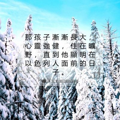 Picture 07 - 路 加 福 音 1:80 CUVT - 那 孩 子 漸 漸 長 大 ， 心 靈 強 健 - Bible Verse Picture