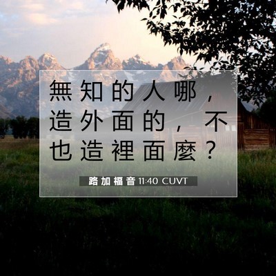 Picture 07 - 路 加 福 音 11:40 CUVT - 無 知 的 人 哪 ， 造 外 面 的 ， 不 - Bible Verse Picture