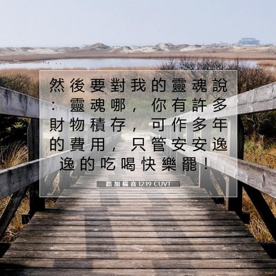 Picture 07 - 路 加 福 音 12:19 CUVT - 然 後 要 對 我 的 靈 魂 說 ： 靈 魂 - Bible Verse Picture