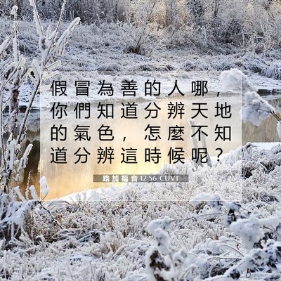 Picture 07 - 路 加 福 音 12:56 CUVT - 假 冒 為 善 的 人 哪 ， 你 們 知 道 - Bible Verse Picture