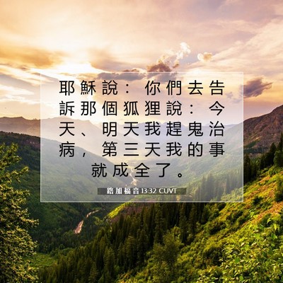Picture 07 - 路 加 福 音 13:32 CUVT - 耶 穌 說 ： 你 們 去 告 訴 那 個 狐 - Bible Verse Picture