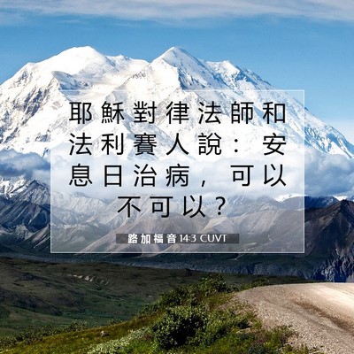 Picture 07 - 路 加 福 音 14:3 CUVT - 耶 穌 對 律 法 師 和 法 利 賽 人 說 - Bible Verse Picture