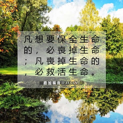 Picture 07 - 路 加 福 音 17:33 CUVT - 凡 想 要 保 全 生 命 的 ， 必 喪 掉 - Bible Verse Picture