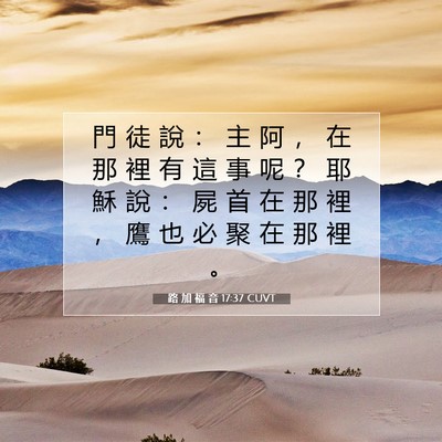Picture 07 - 路 加 福 音 17:37 CUVT - 門 徒 說 ： 主 阿 ， 在 那 裡 有 這 - Bible Verse Picture