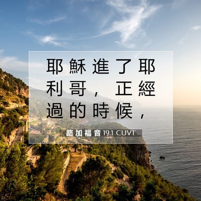 Picture 07 - 路 加 福 音 19:1 CUVT - 耶 穌 進 了 耶 利 哥 ， 正 經 過 的 - Bible Verse Picture