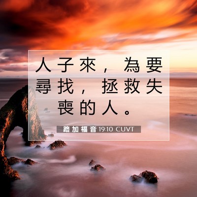 Picture 07 - 路 加 福 音 19:10 CUVT - 人 子 來 ， 為 要 尋 找 ， 拯 救 失 - Bible Verse Picture