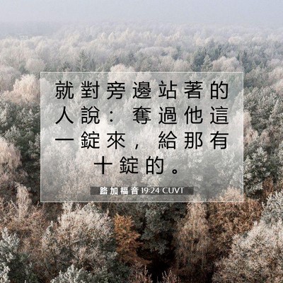 Picture 07 - 路 加 福 音 19:24 CUVT - 就 對 旁 邊 站 著 的 人 說 ： 奪 過 - Bible Verse Picture