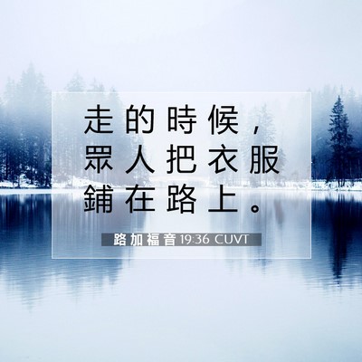 Picture 07 - 路 加 福 音 19:36 CUVT - 走 的 時 候 ， 眾 人 把 衣 服 鋪 在 - Bible Verse Picture