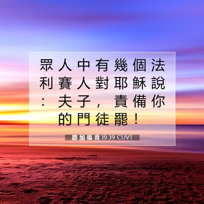 Picture 07 - 路 加 福 音 19:39 CUVT - 眾 人 中 有 幾 個 法 利 賽 人 對 耶 - Bible Verse Picture