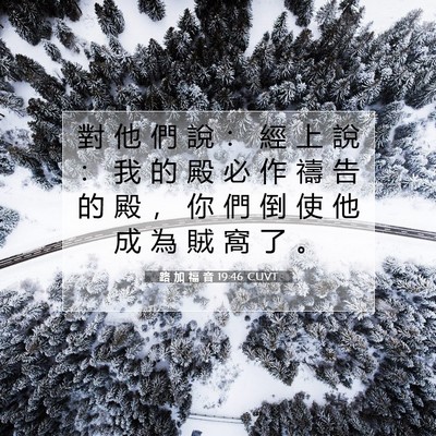 Picture 07 - 路 加 福 音 19:46 CUVT - 對 他 們 說 ： 經 上 說 ： 我 的 殿 - Bible Verse Picture