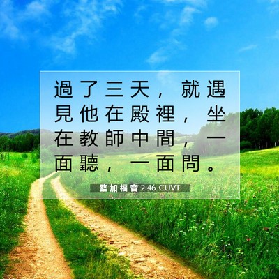 Picture 07 - 路 加 福 音 2:46 CUVT - 過 了 三 天 ， 就 遇 見 他 在 殿 裡 - Bible Verse Picture
