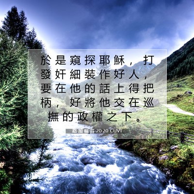 Picture 07 - 路 加 福 音 20:20 CUVT - 於 是 窺 探 耶 穌 ， 打 發 奸 細 裝 - Bible Verse Picture