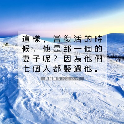 Picture 07 - 路 加 福 音 20:33 CUVT - 這 樣 ， 當 復 活 的 時 候 ， 他 是 - Bible Verse Picture